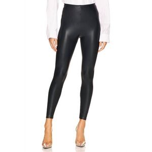 Commando Black Leather Metallic Leggings Womens XS High Waisted Rise Pull On